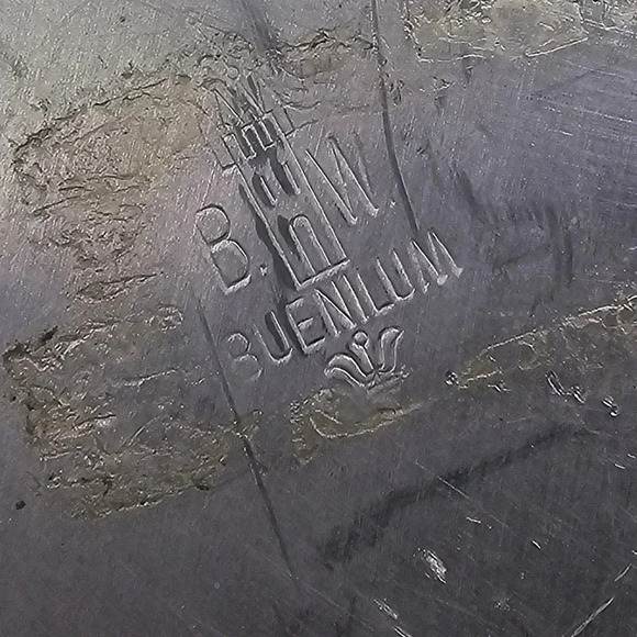 Vintage MCM aluminum Covered Casserole Serving Dish Wood Knob Buenilum Chafing - Picture 9 of 12